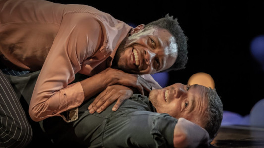 Constellations photo with Omari Douglas and Russell Tovey