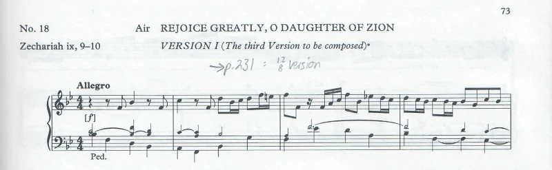 &ldquo;Rejoice Greatly, Daughter of Zion&rdquo; in 4/4 time
